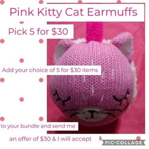 🎄Earmuffs - Pink Kitty Cat
